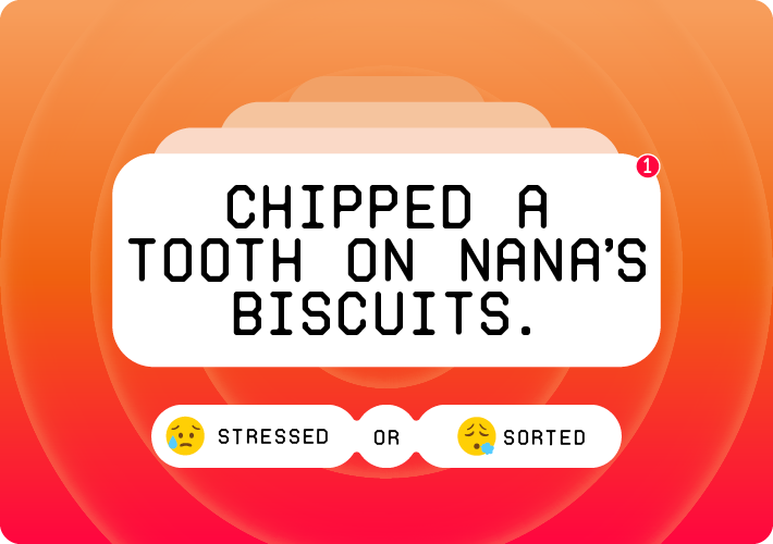 Money Month Chipped a tooth on nana's biscuits.
